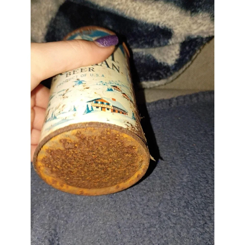 Busch Bavarian Flat top  beer can 1950 Empty‎ Rustic